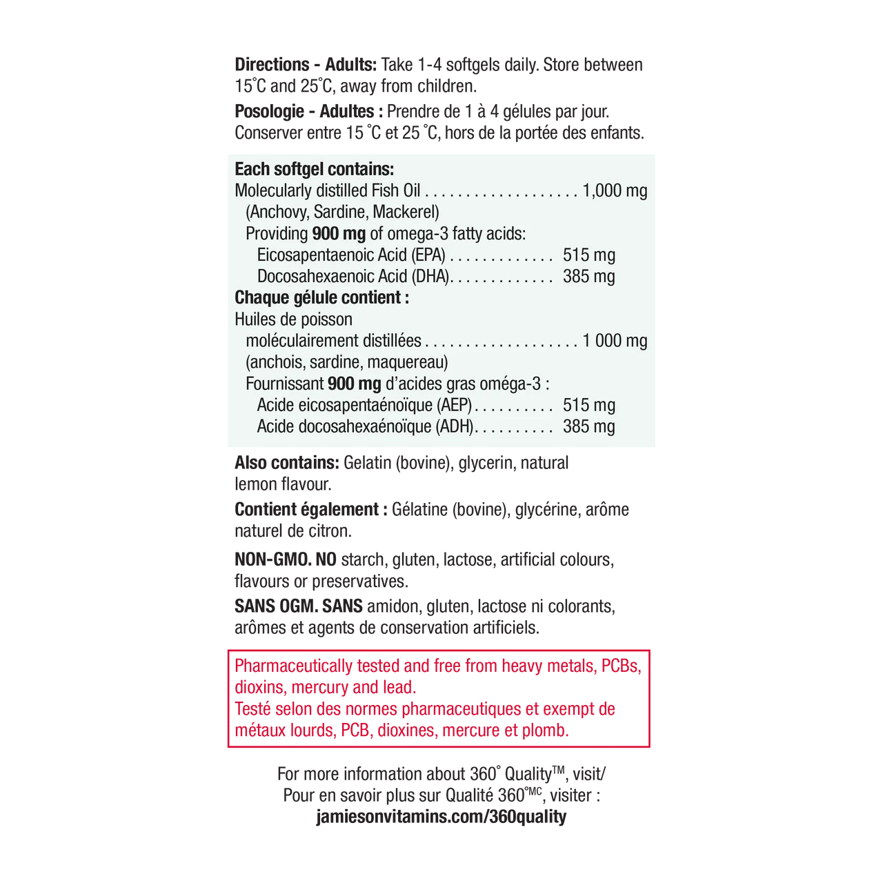 Jamieson No Fishy Aftertaste | Ultra-Strength Omega-3