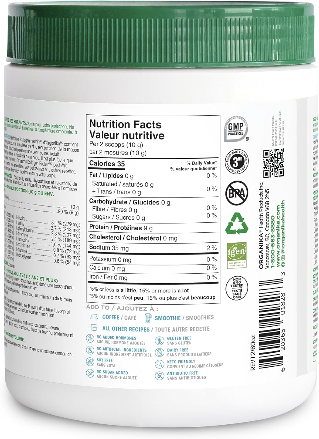 Organika Canadian-Made Enhanced Collagen Powder