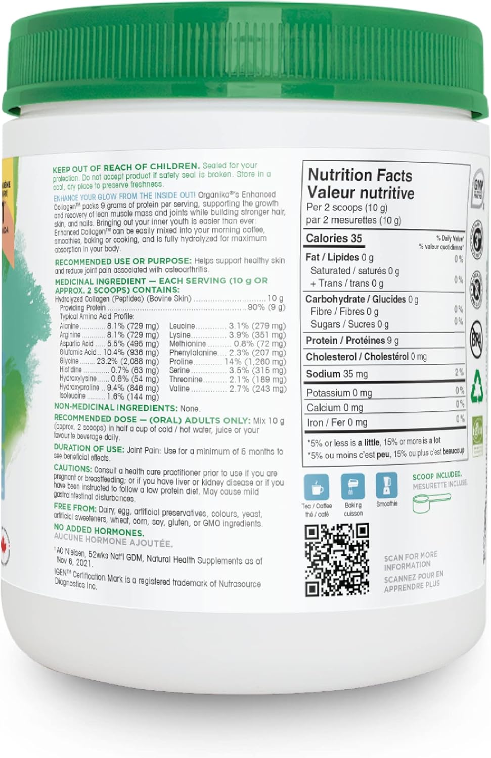 Organika Canadian-Made Enhanced Collagen Powder