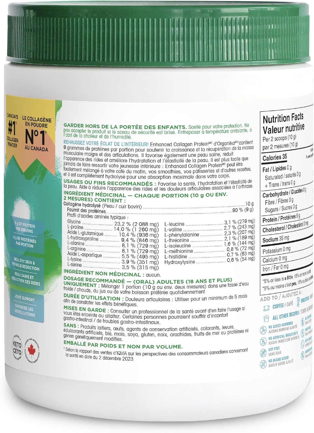 Organika Canadian-Made Enhanced Collagen Powder