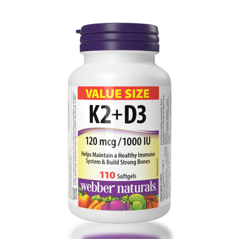 Webber Naturals Vitamin K2 + D3 120 mcg / 1000 IU