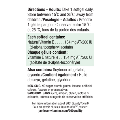 Jamieson Vitamin E 200 IU