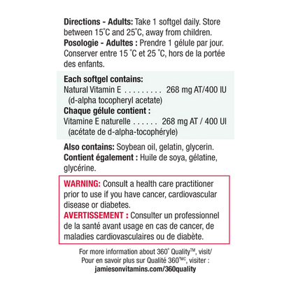 Jamieson Vitamin E 400 IU