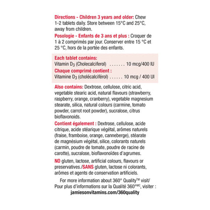 Jamieson Kids Chewable Vitamin D3 400 IU