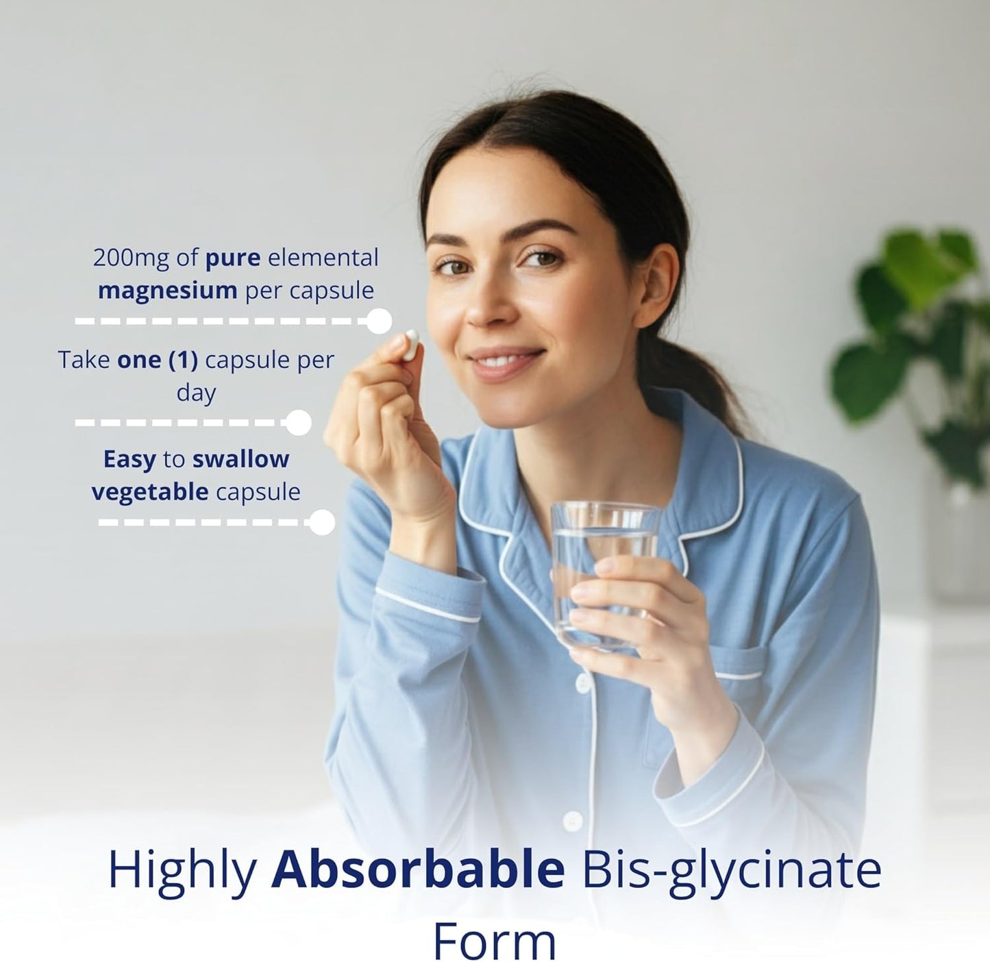 CanPrev Pure Magnesium Bisglycinate 200mg, Gentle, 240 V-Caps