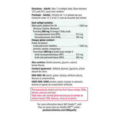 Jamieson No Fishy Aftertaste | Ultra-Strength Omega-3