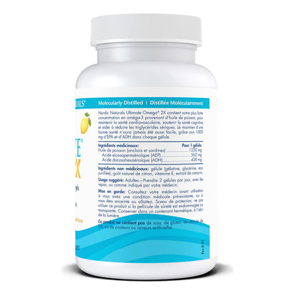 Nordic Naturals Ultimate Omega 2X – Lemon Flavour – 60 Soft Gels
