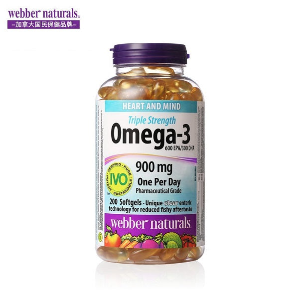 伟博天然webber naturals Omega3高纯深海鱼油 200粒