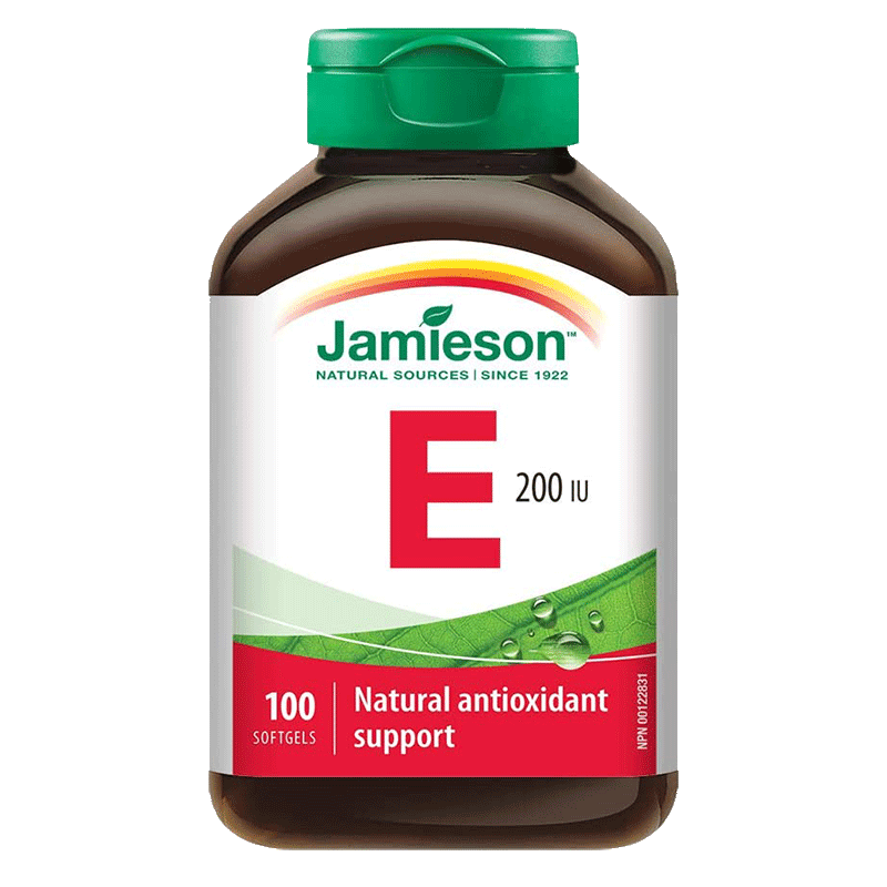 健美生Jamieson 维生素E Vitamin E胶囊 200IU 天然Ve内服外用 改善肌肤 100粒